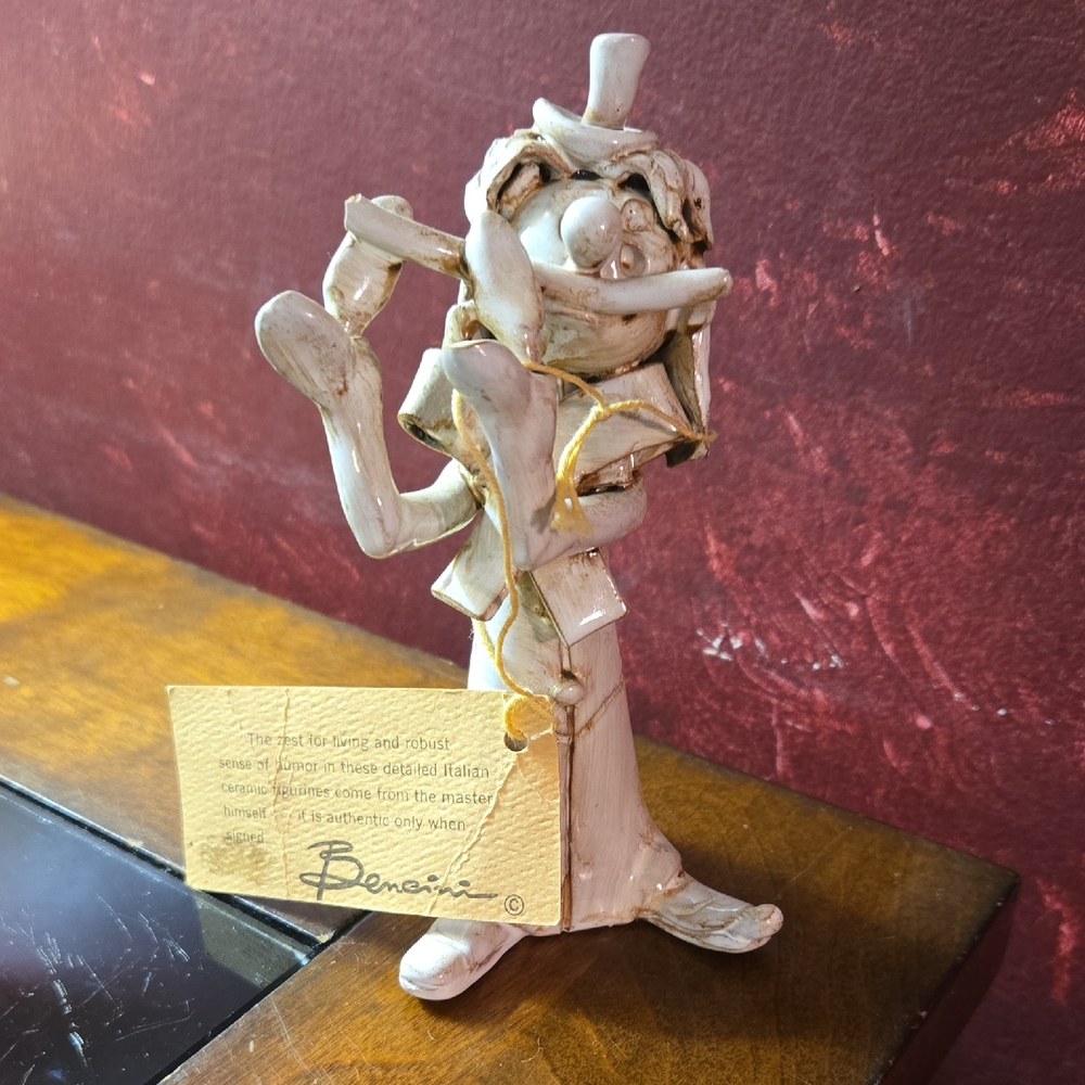 Vintage 1970s Dino Bencini 558 Flutist - Signed/Tagged Figurine